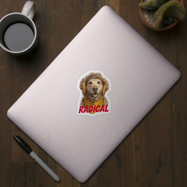 Radical 80s Golden Retriever - Funny Vintage Design by TuncGK